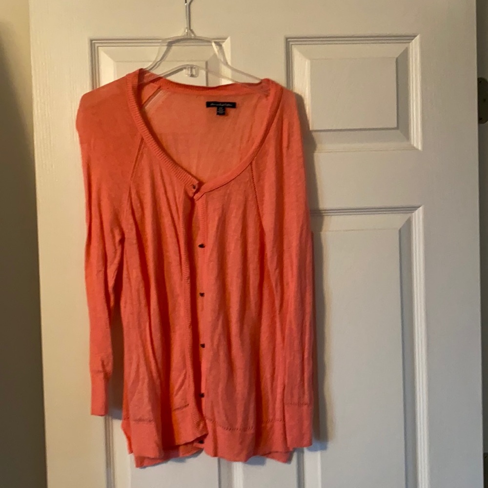 American eagle pink cardigan size medium
